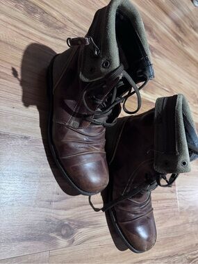 Men's Dark Brown Leather Lace-Up Ankle Boots